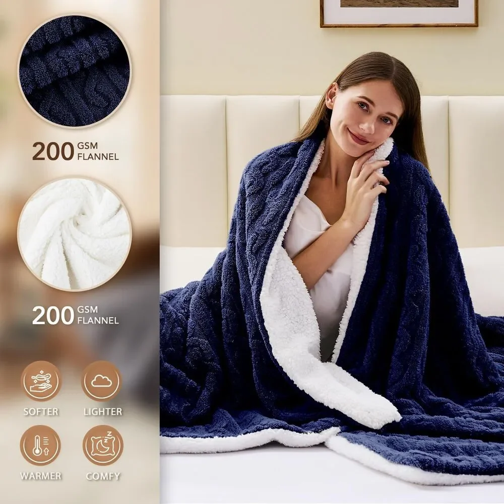Electric Heated - Bed Blankets Throw 10 Heating Levels